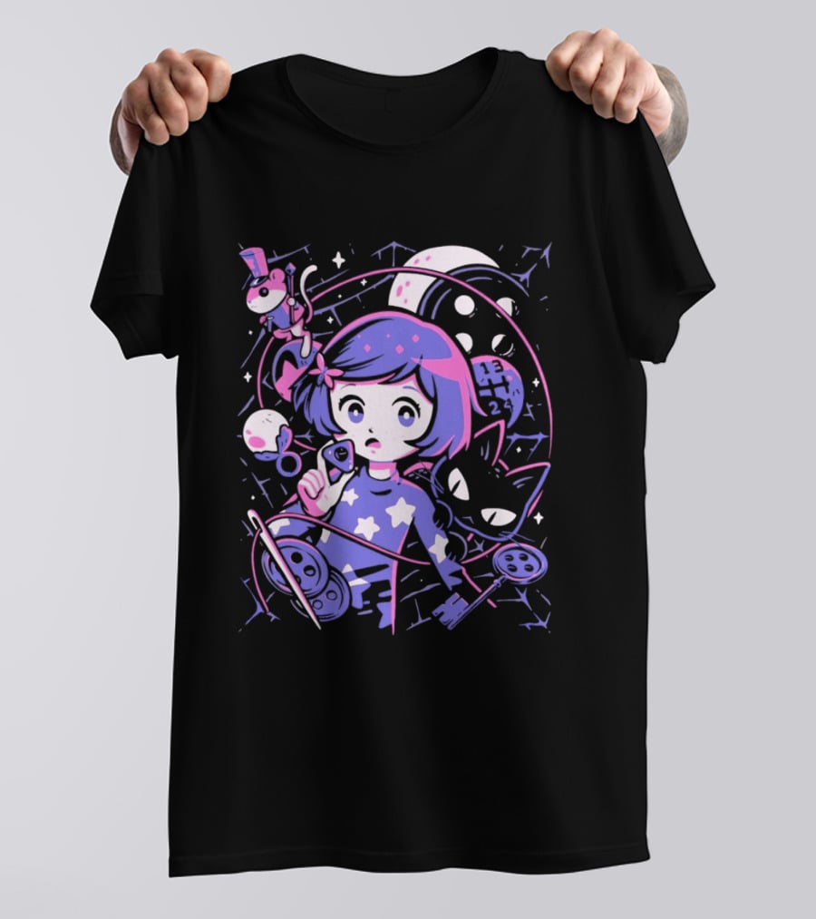 PixelEyeBat Moonlit Adventure Secret Portal Fantasy T-Shirt