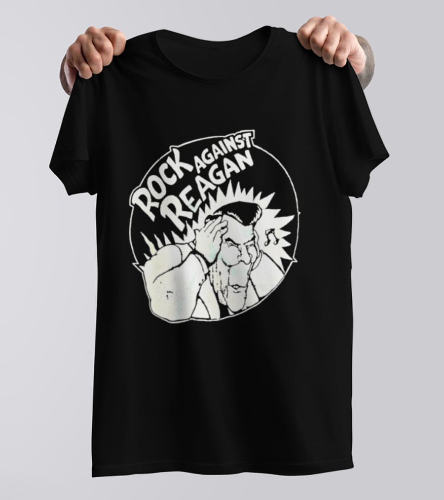 Rock Against Reagan Punk Protest 80s Political Movement T-Shirt
