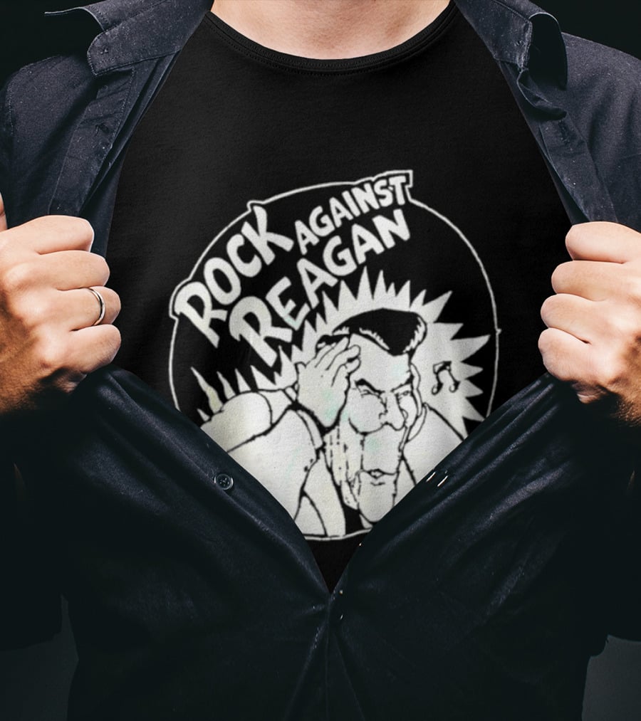 Rock Against Reagan Punk Protest 80s Political Movement T-Shirt