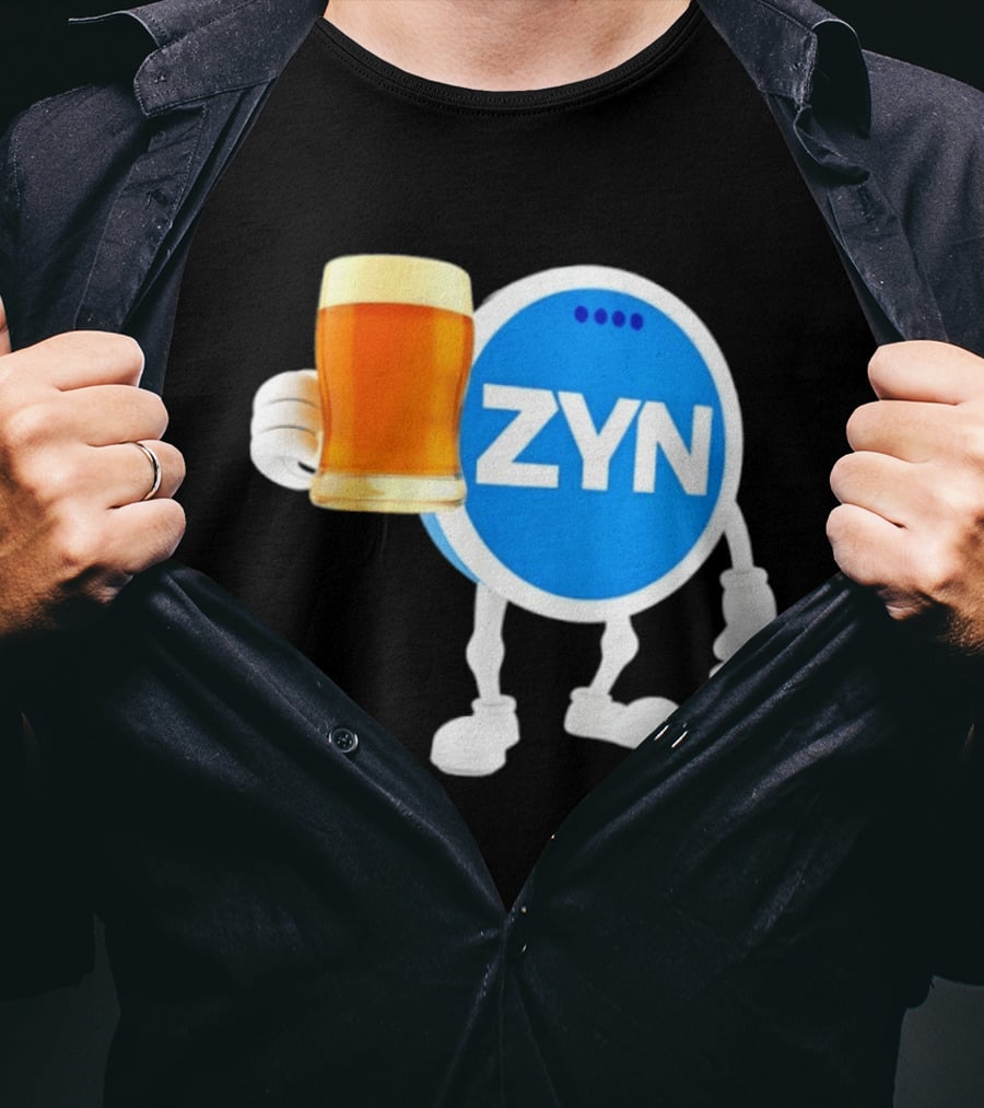 ZYN Snus Beer Character Holding T-Shirt