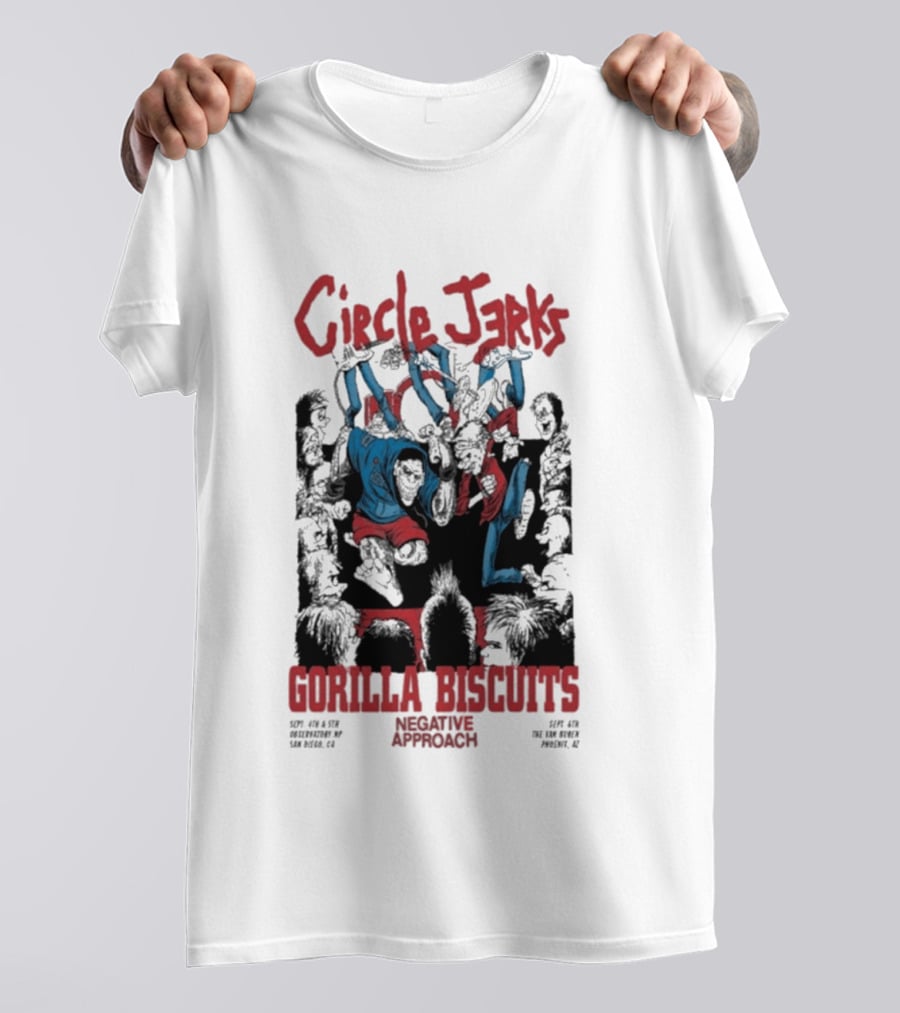 Circle Jerks Gorilla Biscuits Negative Approach San Diego CA September 4 5 2025 T-Shirt