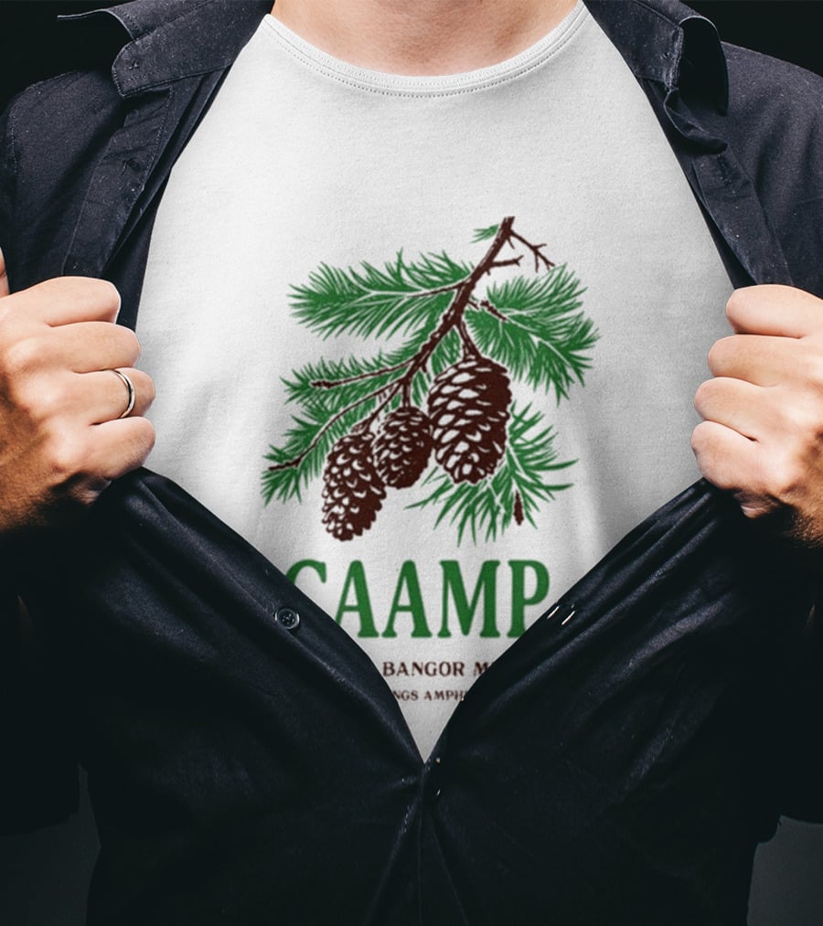 Caamp July 18 Bangor Maine USA Maine Savings Ampitheater Pinecones T-Shirt