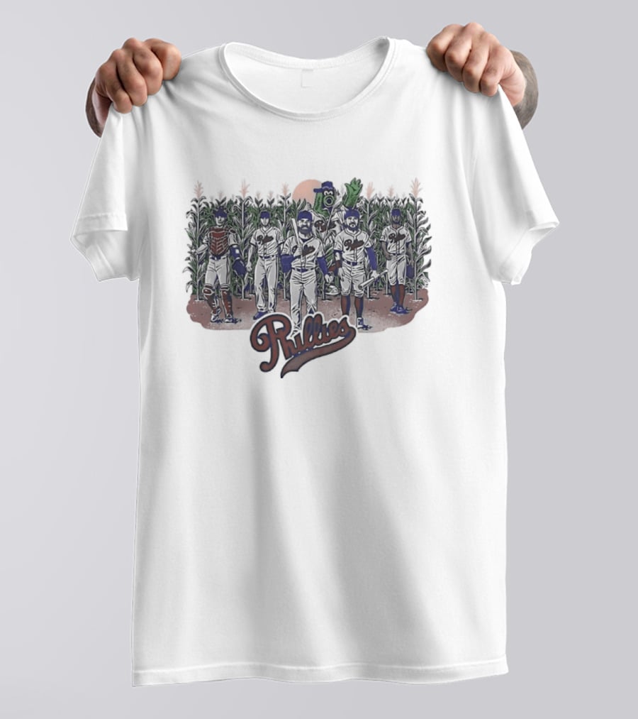 Philadelphia Phillies Retro Baseball Field Dreams Cornfield Players T-Shirt