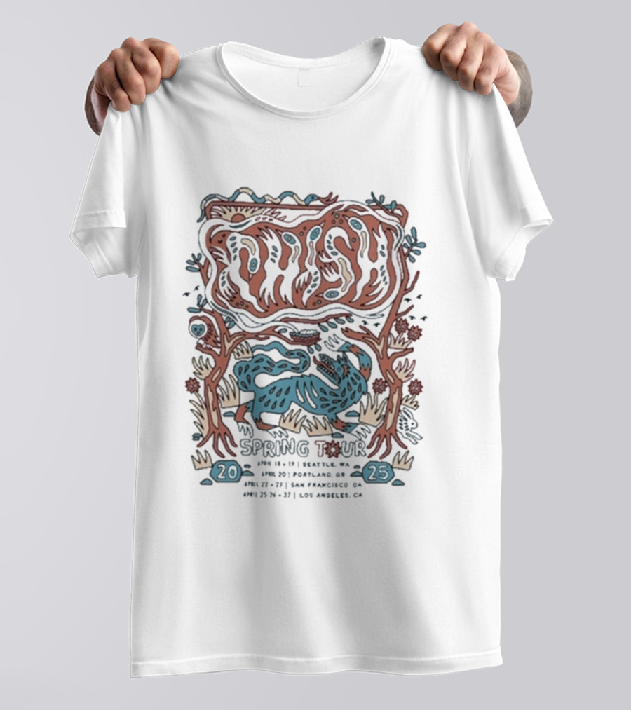 Phish Deep Woods Spring Tour 2025 Iowa California Oregon San Francisco Los Angeles T-Shirt