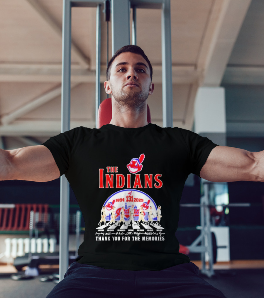 The Cleveland Indians 131st Anniversary 1894 2025 Thank You For The Memories Abbey Road Signatures T-Shirt