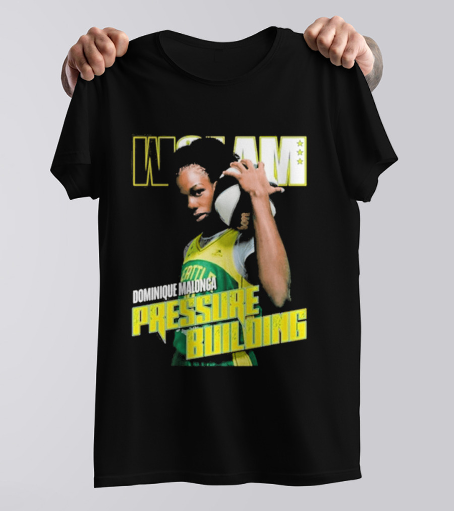 WSLAM Dominique Malonga Pressure Building Seattle Storm T-Shirt