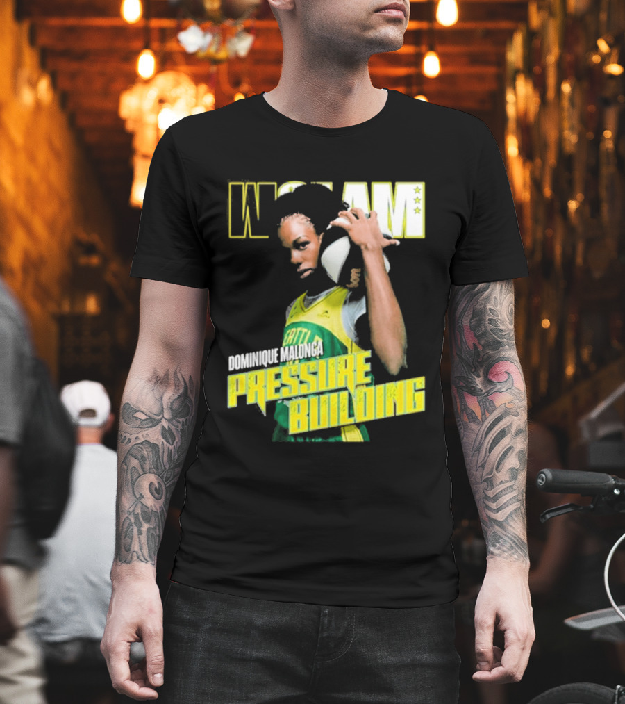 WSLAM Dominique Malonga Pressure Building Seattle Storm T-Shirt