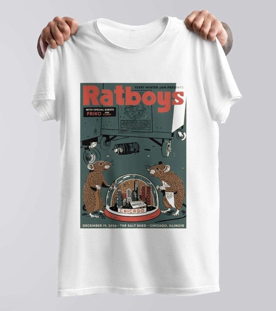 93XRT Winter Jam Ratboys Concert With Friko And Floory At The Salt Shed Chicago December 19 2026 T-Shirt