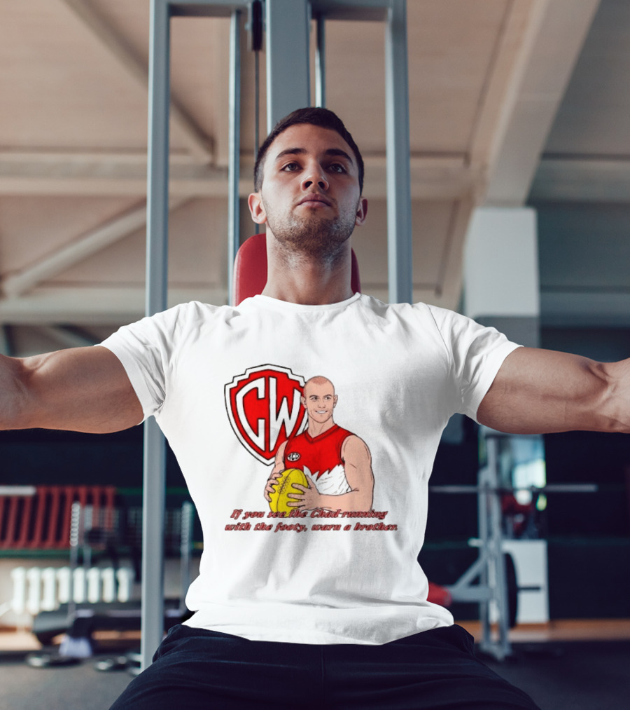 The Chad Running Footy Warn A Brother CW AFL T-Shirt