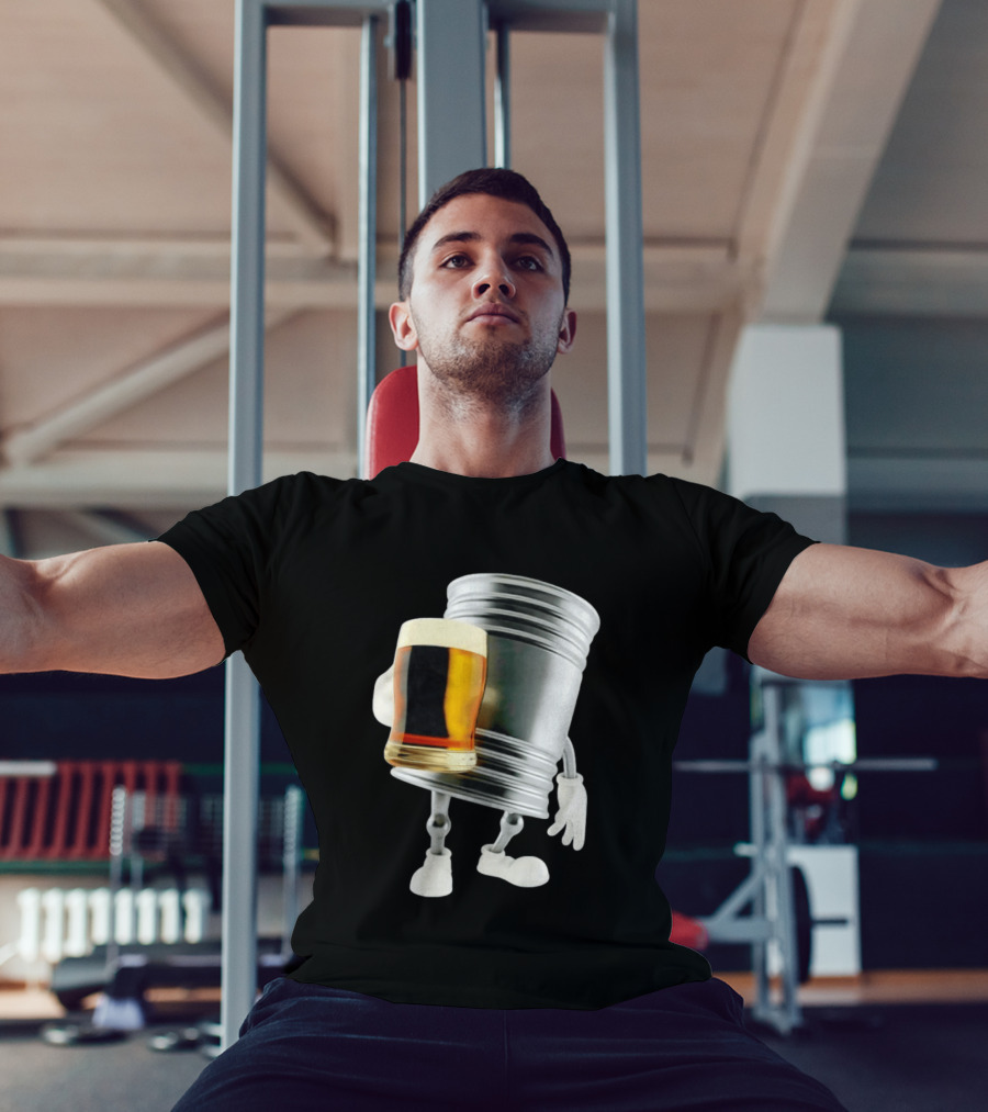 Beer Keg Holding Glass Character Meme T-Shirt