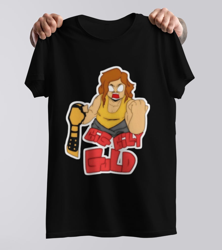 Big Billy Gold Wrestling Champion Belt Bold Cartoon T-Shirt