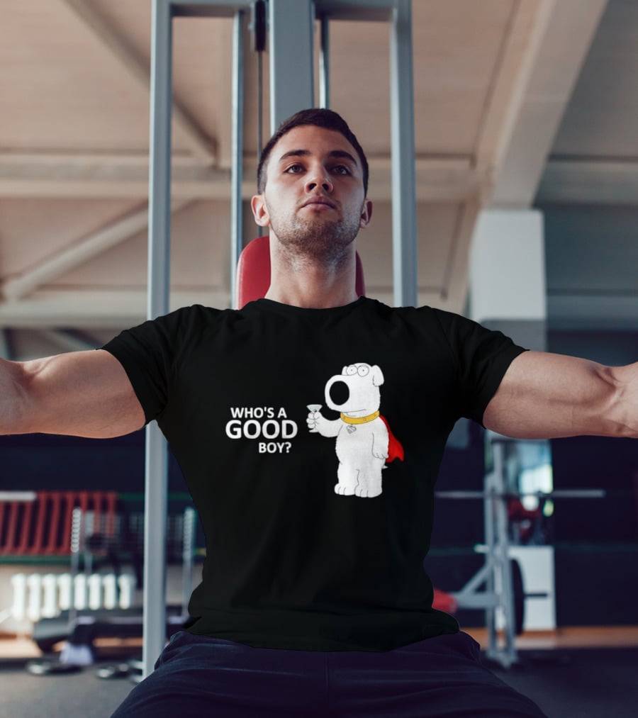 Brian Griffin Who's A Good Boy Family Guy Red Cape Martini T-Shirt