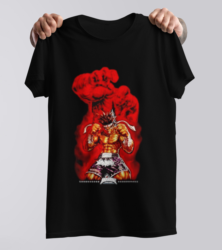 Brick And Bone Fight Club Thai Boxing Warrior With Fiery Fist T-Shirt