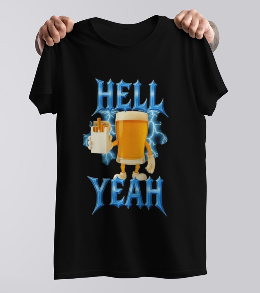 Hell Yeah Beer And Cigarettes Lightning T-Shirt