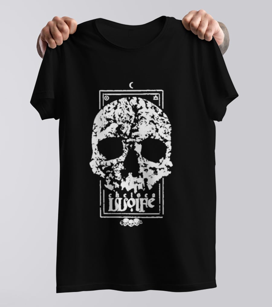 Chelsea Wolfe Skull Moon Phases Skeleton Flower T-Shirt