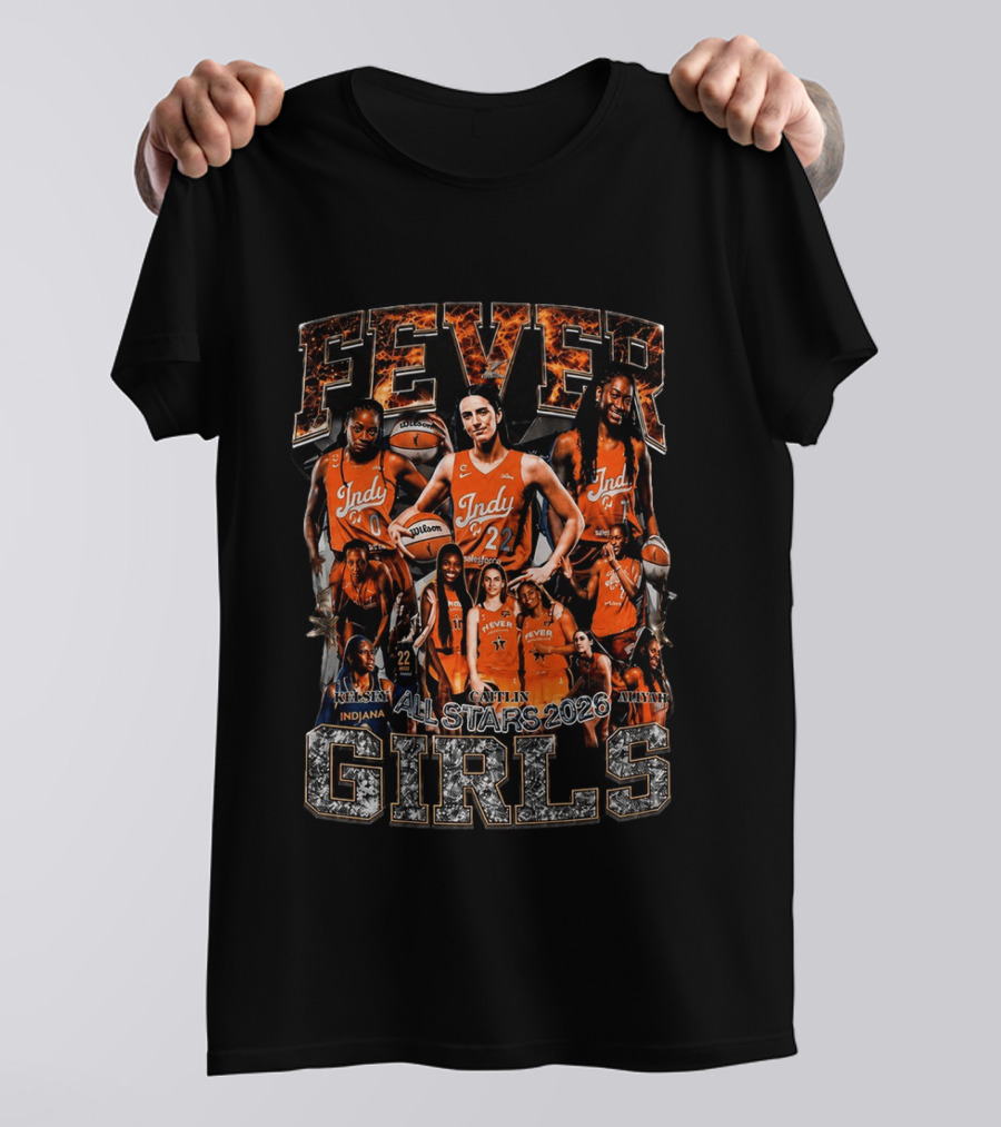 Indiana Fever Girls All Stars 2026 Indy Basketball Kelsey Caitlin Aaliyah T-Shirt