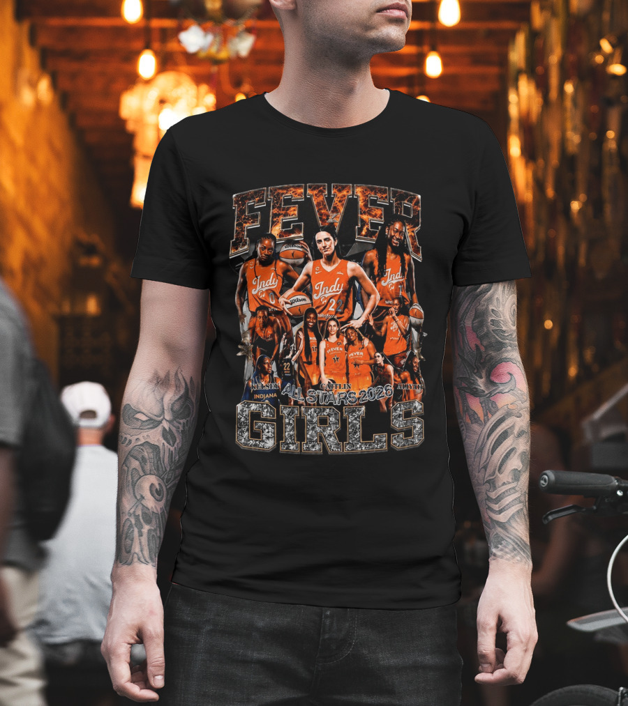 Indiana Fever Girls All Stars 2026 Indy Basketball Kelsey Caitlin Aaliyah T-Shirt