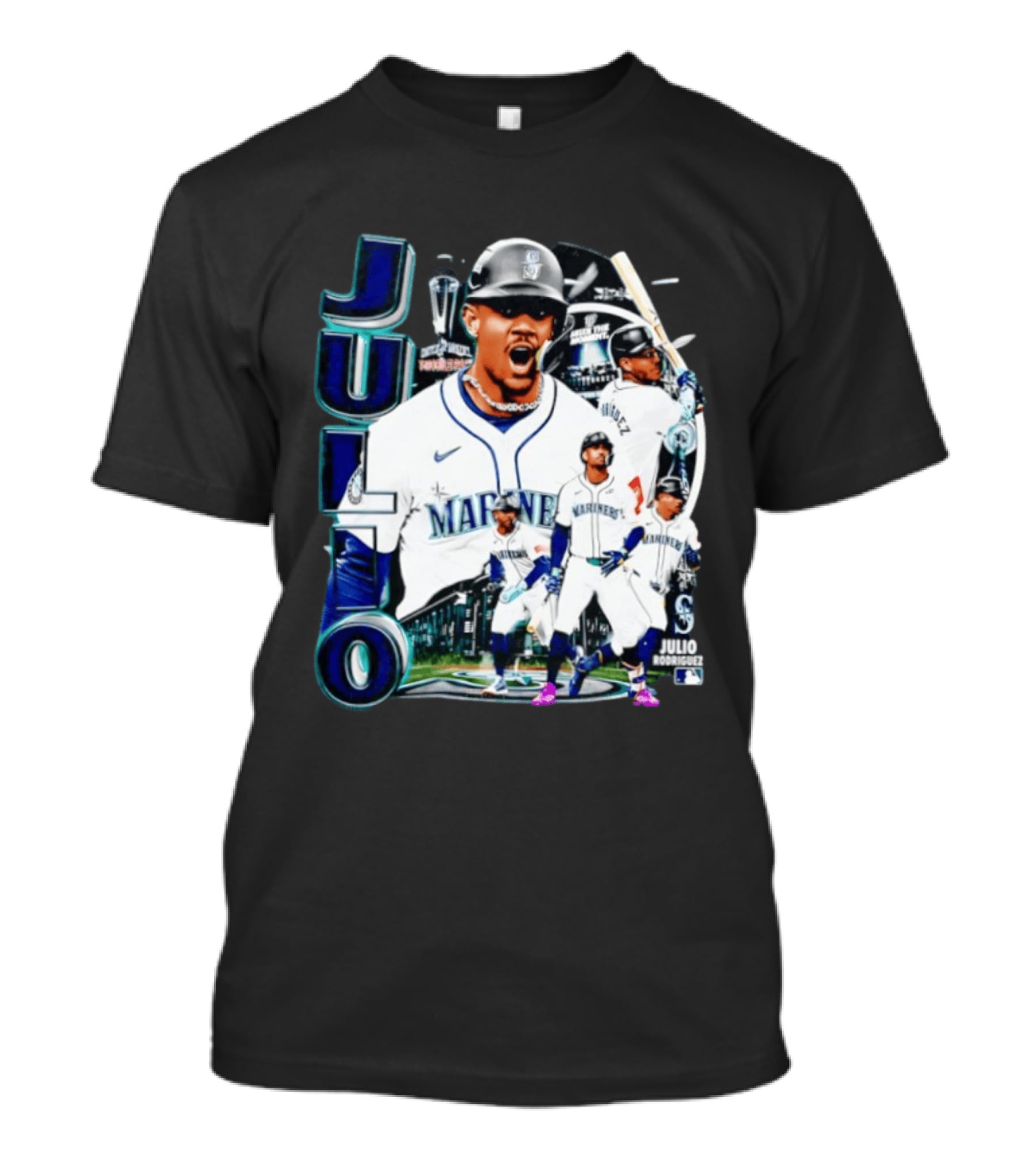 Julio Rodriguez Seattle Mariners MLB 2026 Collage Mariners Baseball Player T-Shirt