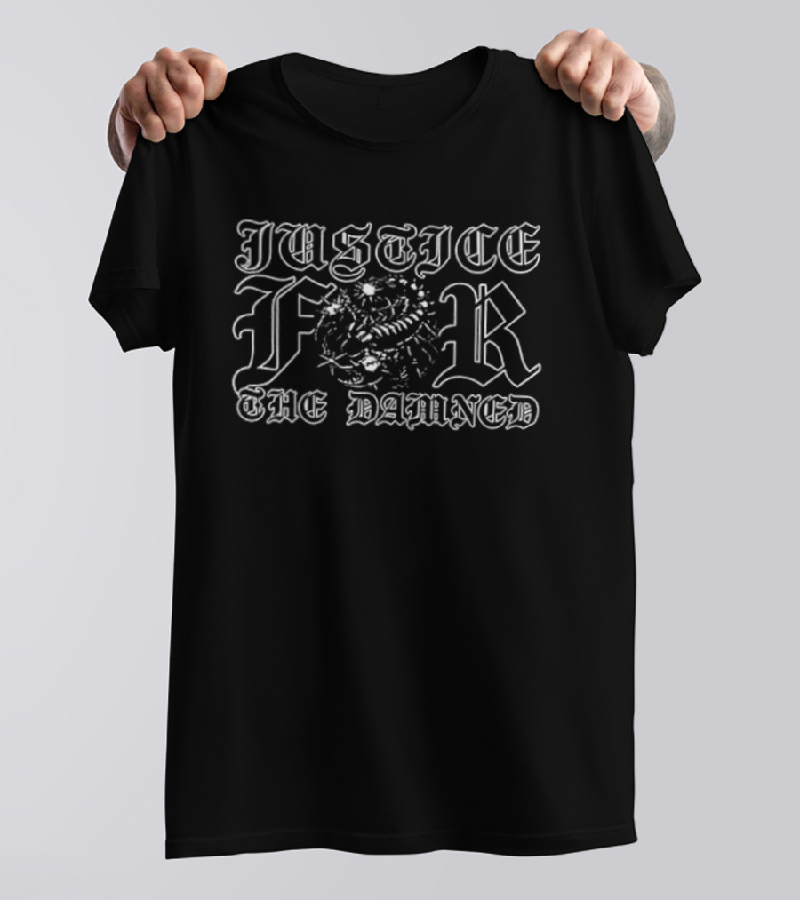 Justice For The Damned Bible To Be Broken Vintage Gothic T-Shirt