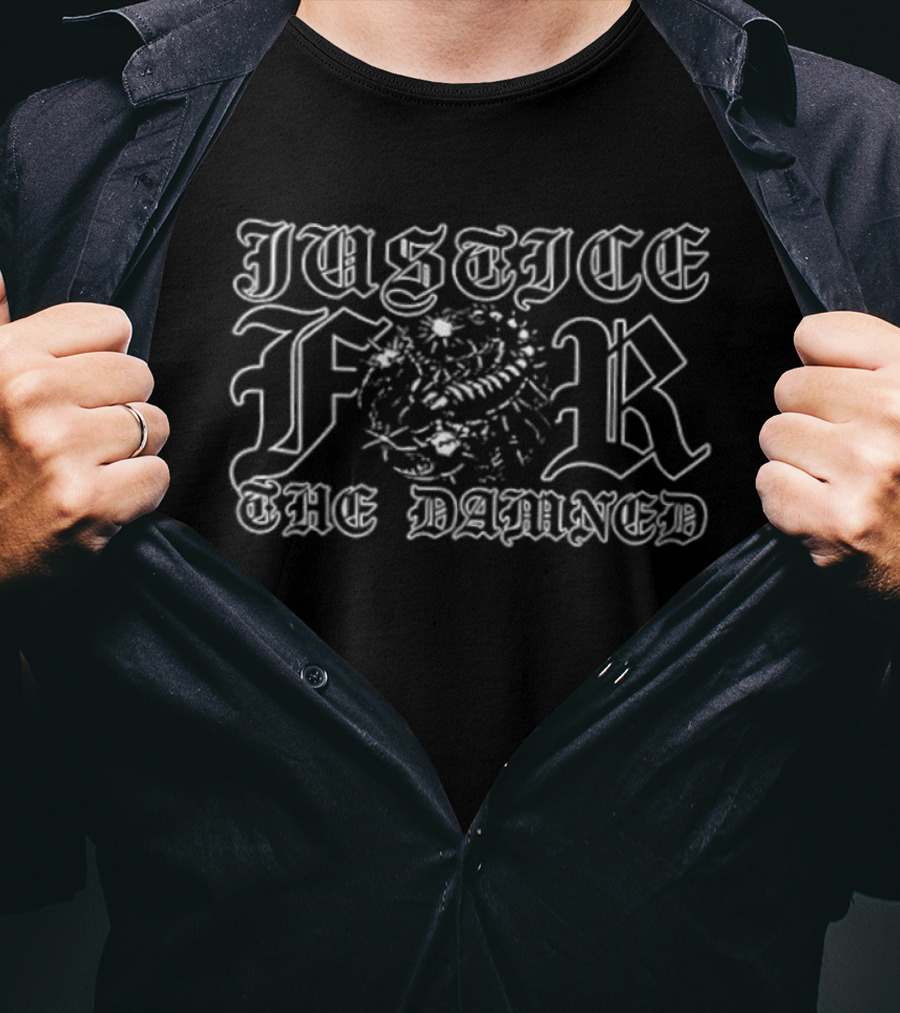 Justice For The Damned Bible To Be Broken Vintage Gothic T-Shirt