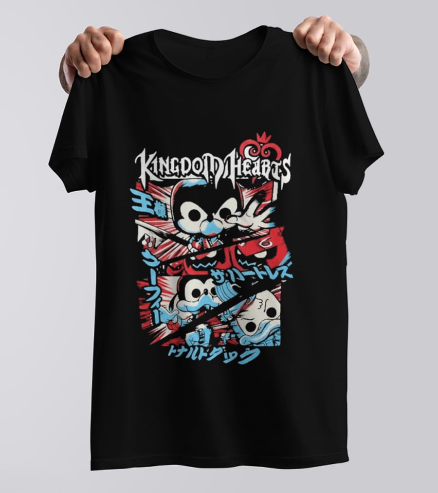 Kingdom Hearts Comic Pop Japanese Katakana Characters T-Shirt