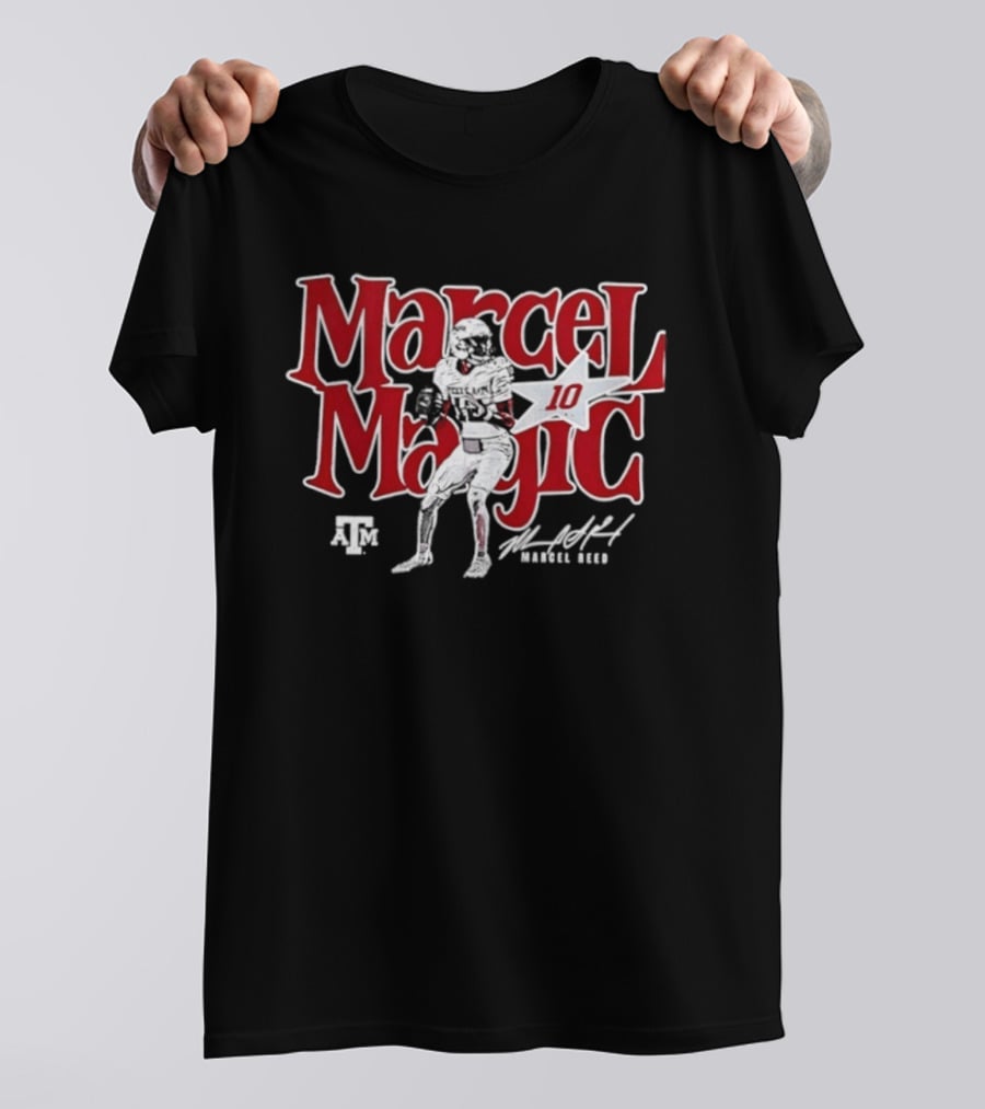 Texas A&M Aggies Marcel Reed 10 Marcel Magic Player Signature T-Shirt