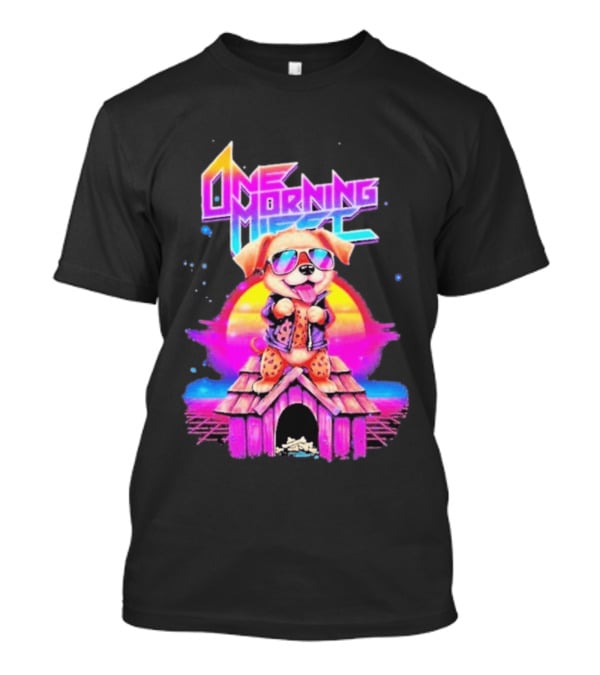 One Morning Left Puppy Doghouse 80s Retro Sunglasses Sunset Vibe T-Shirt