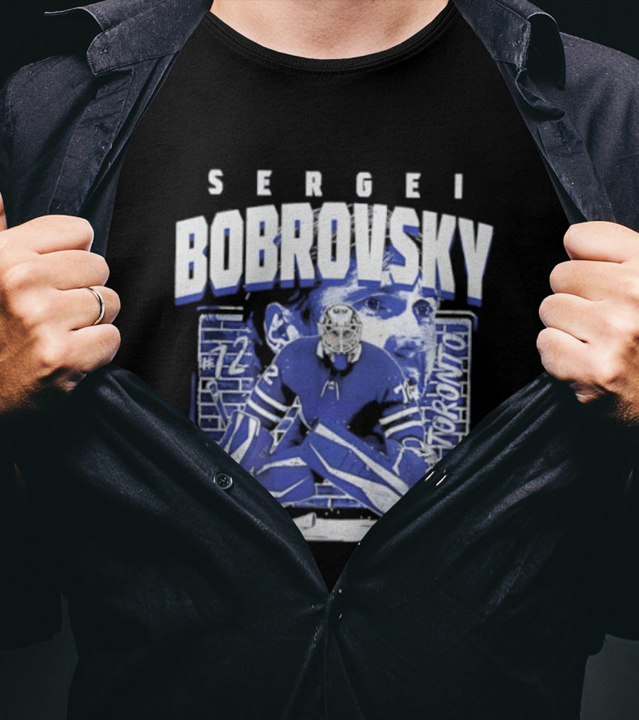Sergei Bobrovsky #72 Brick Wall Toronto Maple Leafs Hockey Goalie T-Shirt