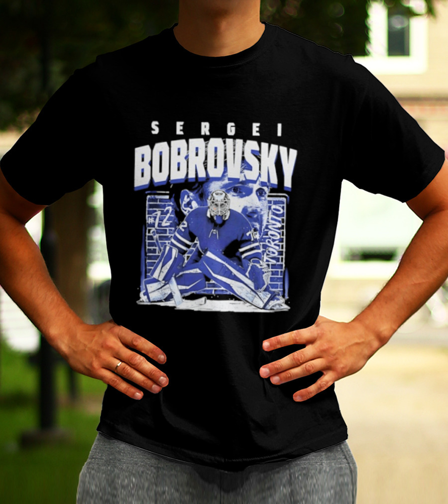 Sergei Bobrovsky #72 Brick Wall Toronto Maple Leafs Hockey Goalie T-Shirt
