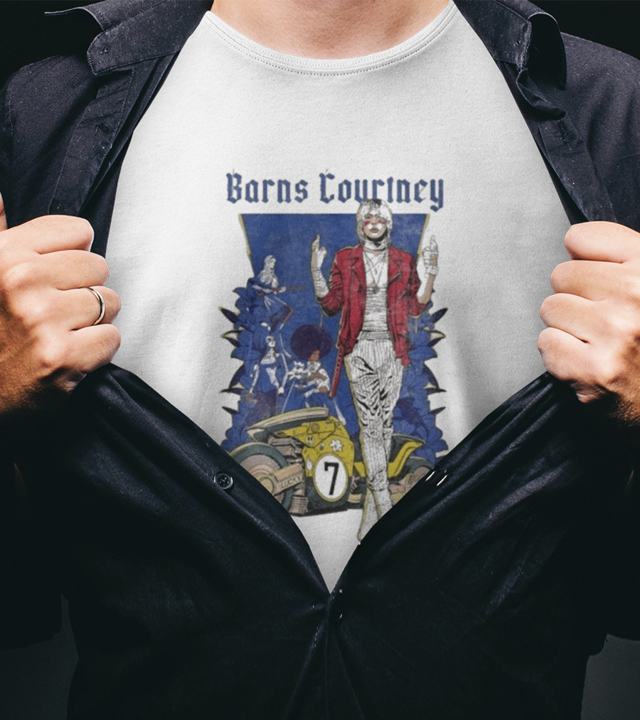Barns Courtney Lucky 7 Anime Motorcycle And Music T-Shirt