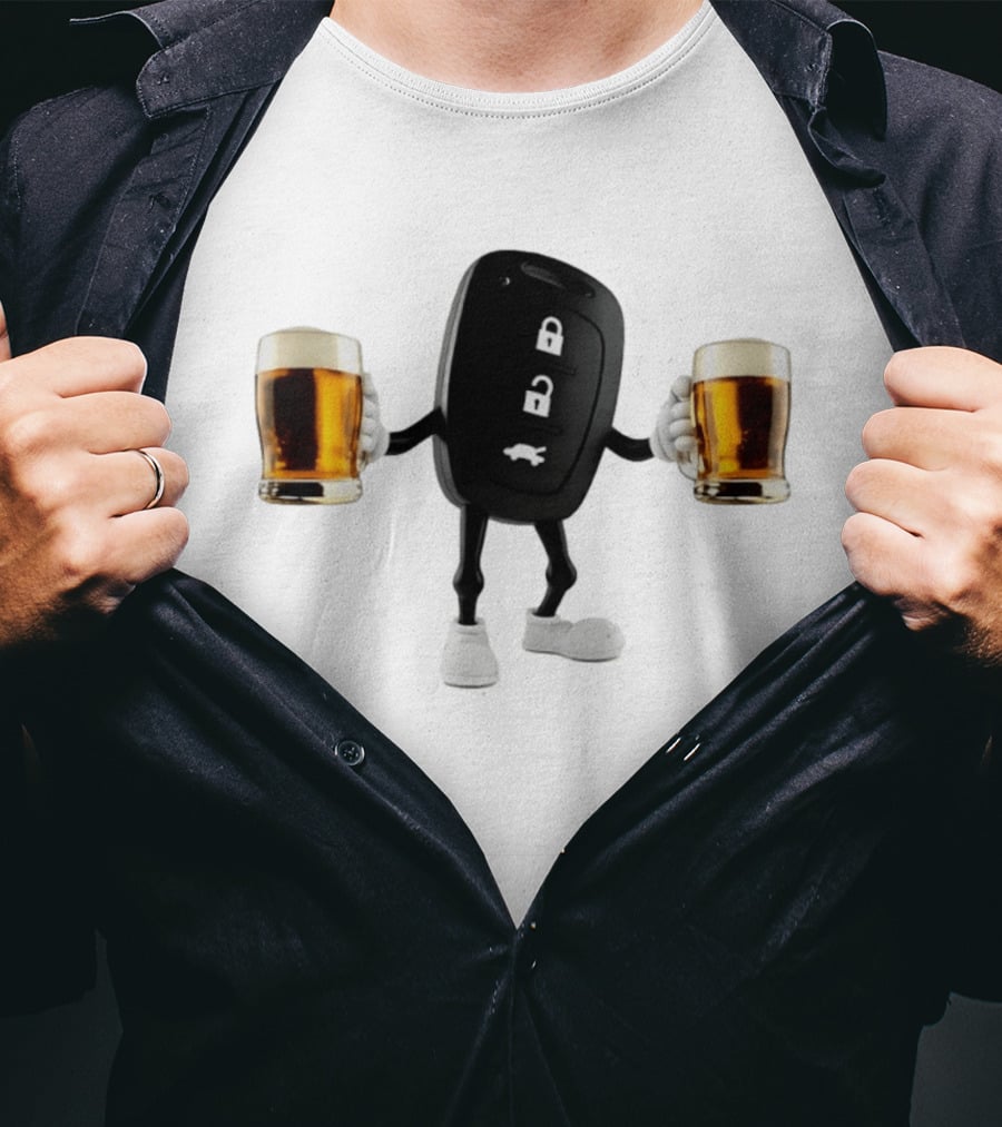 Car Keys Beer S Lock Unlock Funny Meme T-Shirt