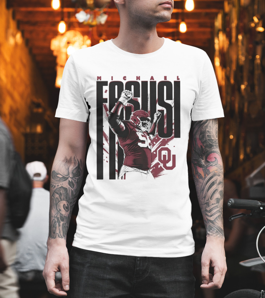 Michael Fasusi Oklahoma Sooners Football NCAA Player OU T-Shirt
