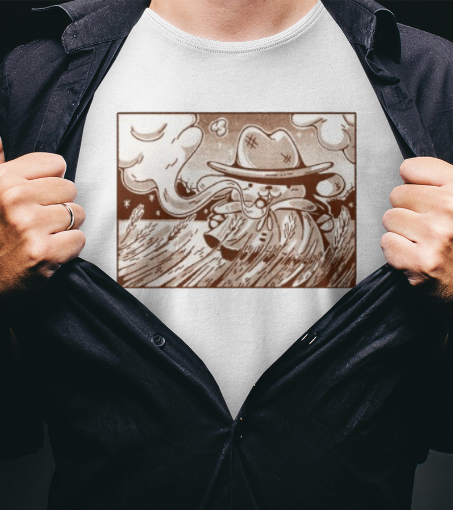 Pompompurin Detective Adventure In Wheat Field Sanrio Scene T-Shirt
