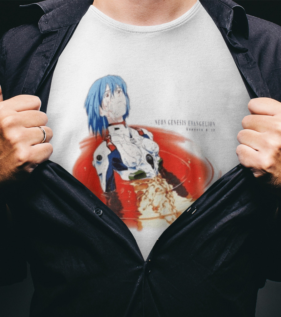 Rei Ayanami Neon Genesis Evangelion Genesis 0 12 Plugsuit Floating Red Liquid Scene T-Shirt