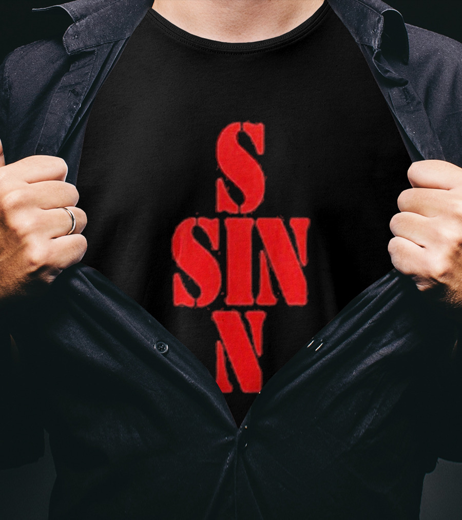 21 Savage NYC SINN Red Sin Cross T-Shirt