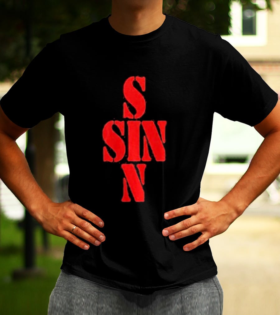 21 Savage NYC SINN Red Sin Cross T-Shirt