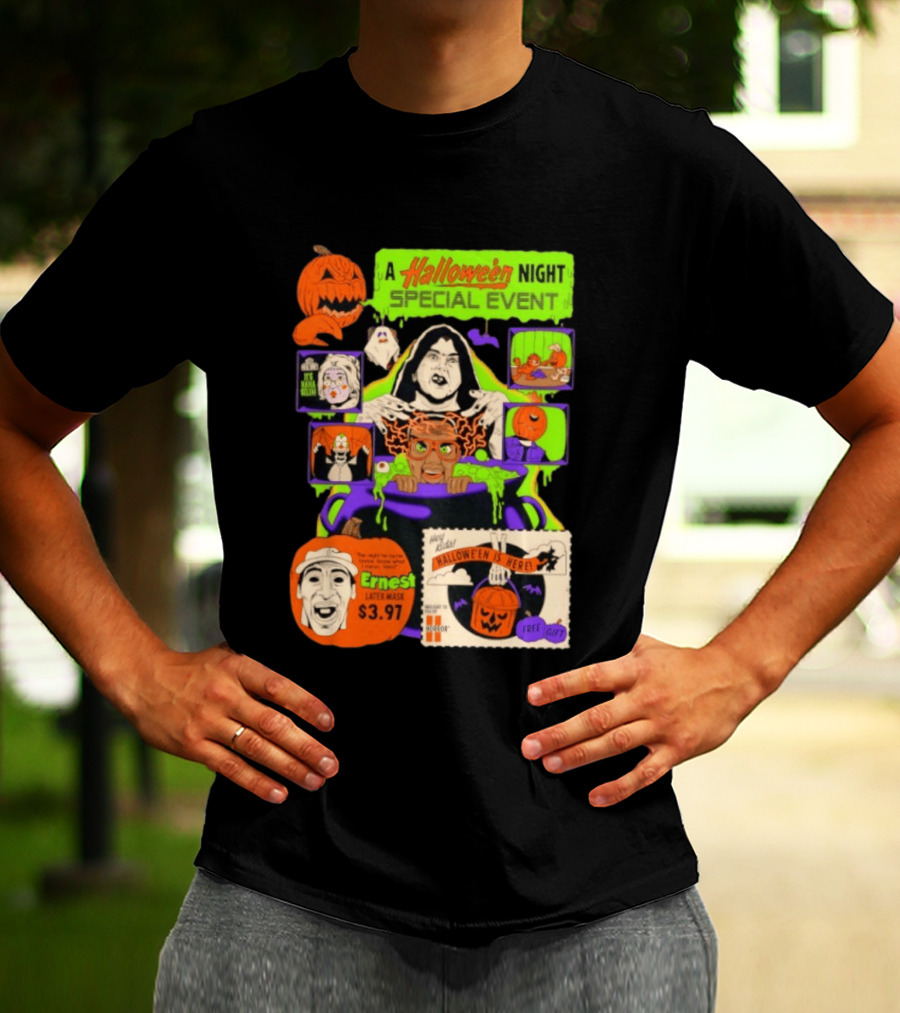 Halloween Special Event Ernest Latex Mask $3.97 Includes Free Gift Spooky Night T-Shirt