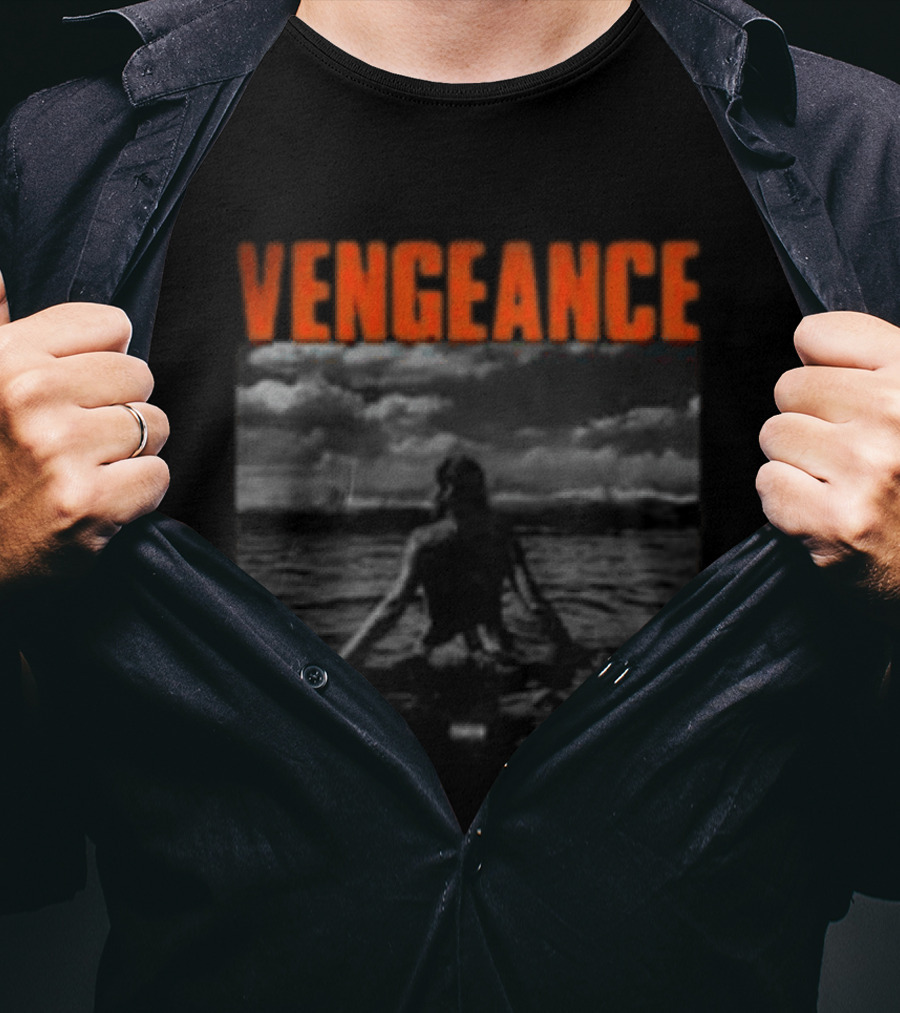 Vengeance Black And White Ocean Scene T-Shirt
