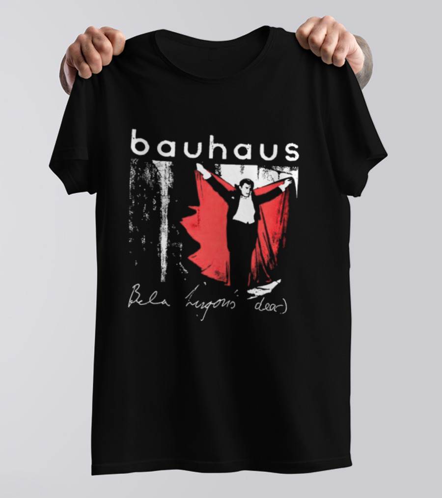 Bauhaus Bela Lugosi's Dead Handwritten Lyrics Red Cape T-Shirt