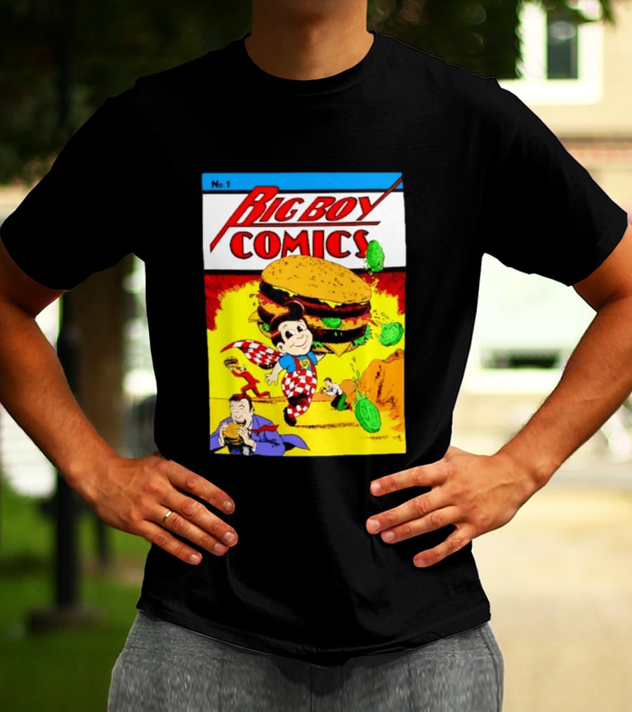 Big Boy Comics No 1 Hamburger Adventure Retro Comic Cover T-Shirt