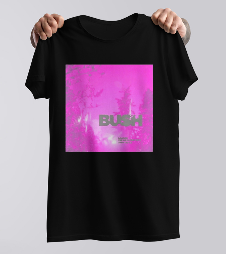 Bush Loaded The Greatest Hits 1994 2023 Pink Album Cover T-Shirt