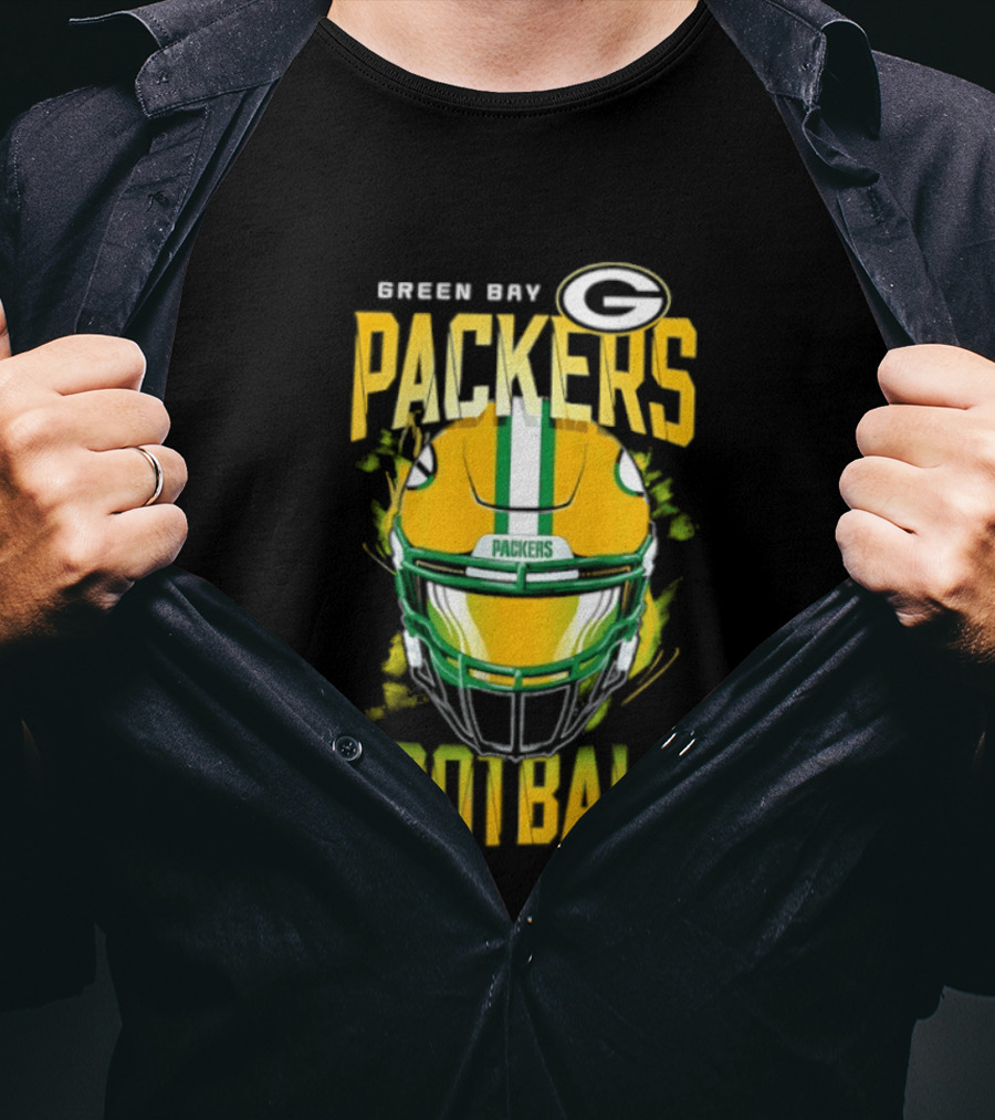 Green Bay Packers Football Helmet Packers Football T-Shirt
