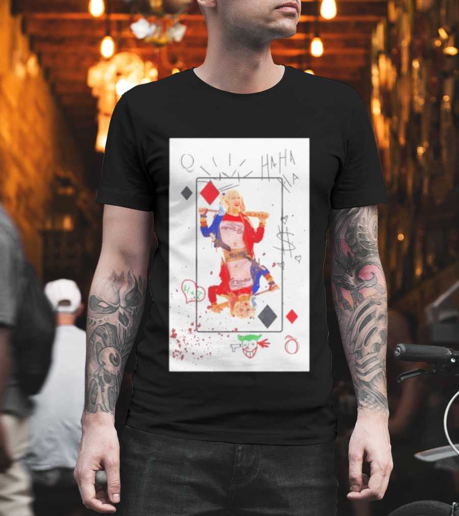 Harley Quinn Playing Card Queen HAHA DC Comics Joker T-Shirt