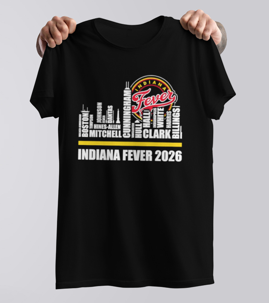 Indiana Fever 2026 Roster Skyline WNBA T-Shirt