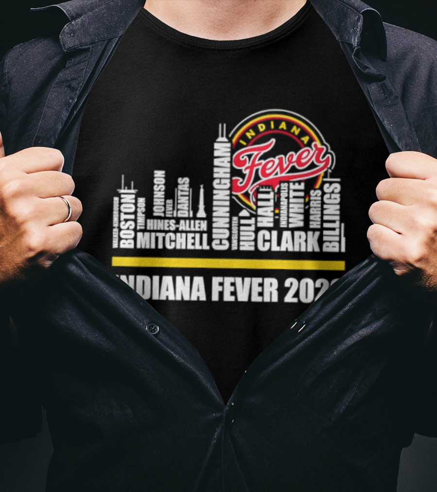 Indiana Fever 2026 Roster Skyline WNBA T-Shirt