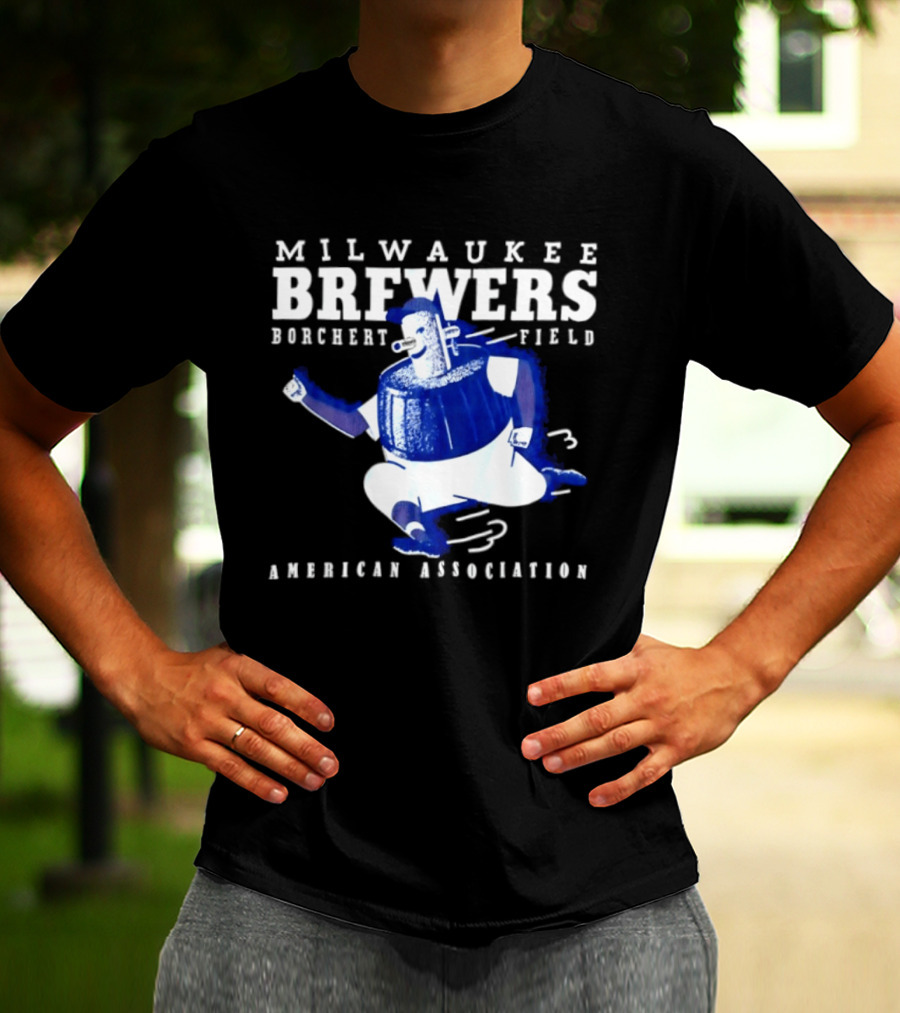 Milwaukee Brewers Borchert Field American Association Retro Baseball T-Shirt