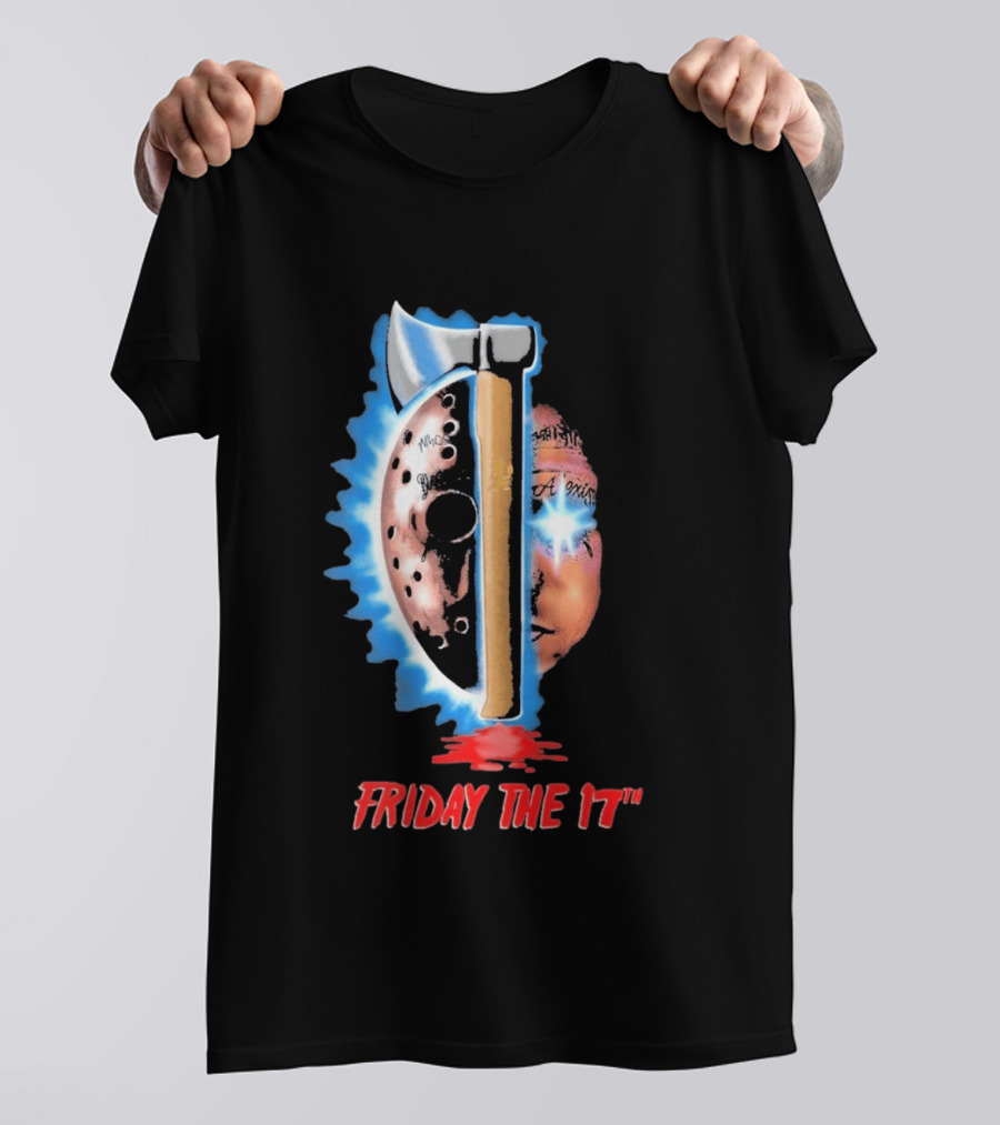 Ouija Macc Friday The 17th Part VII Axe Horror Mask T-Shirt