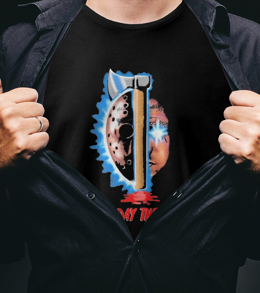 Ouija Macc Friday The 17th Part VII Axe Horror Mask T-Shirt