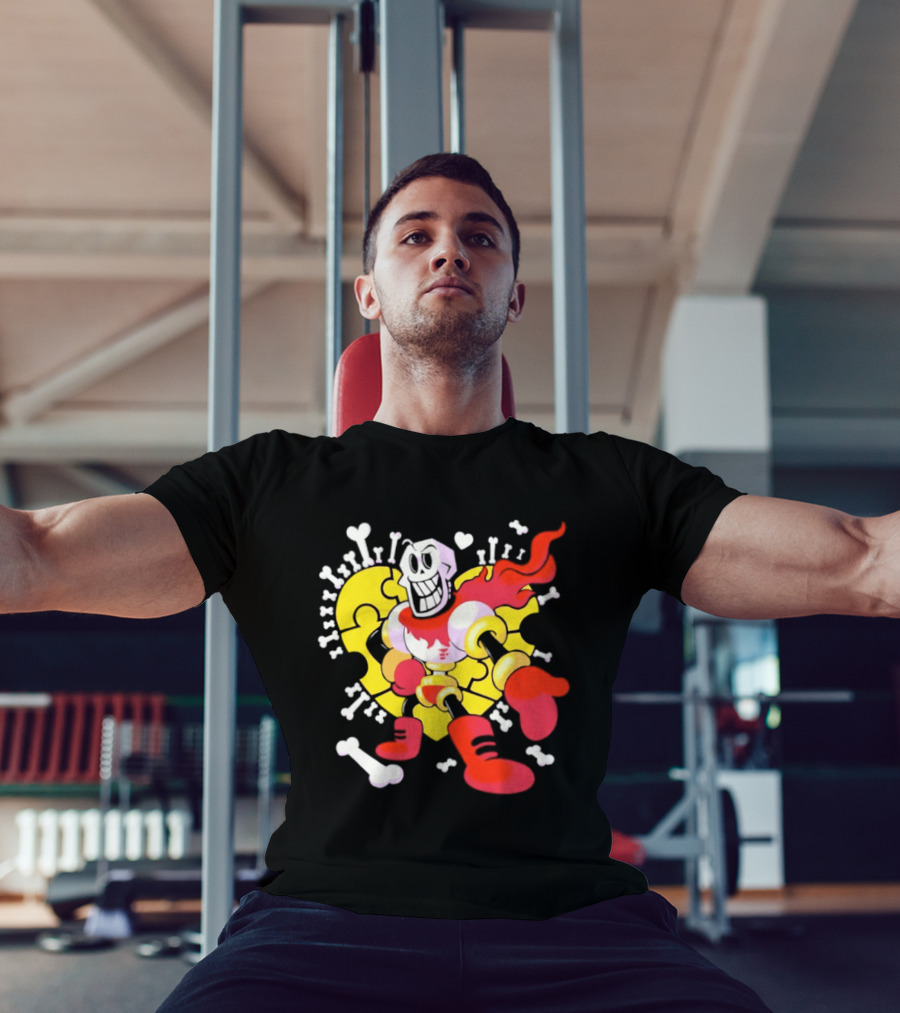 Papyrus Bonetrousle 10th Anniversary Undertale Puzzle Heart Skeleton T-Shirt