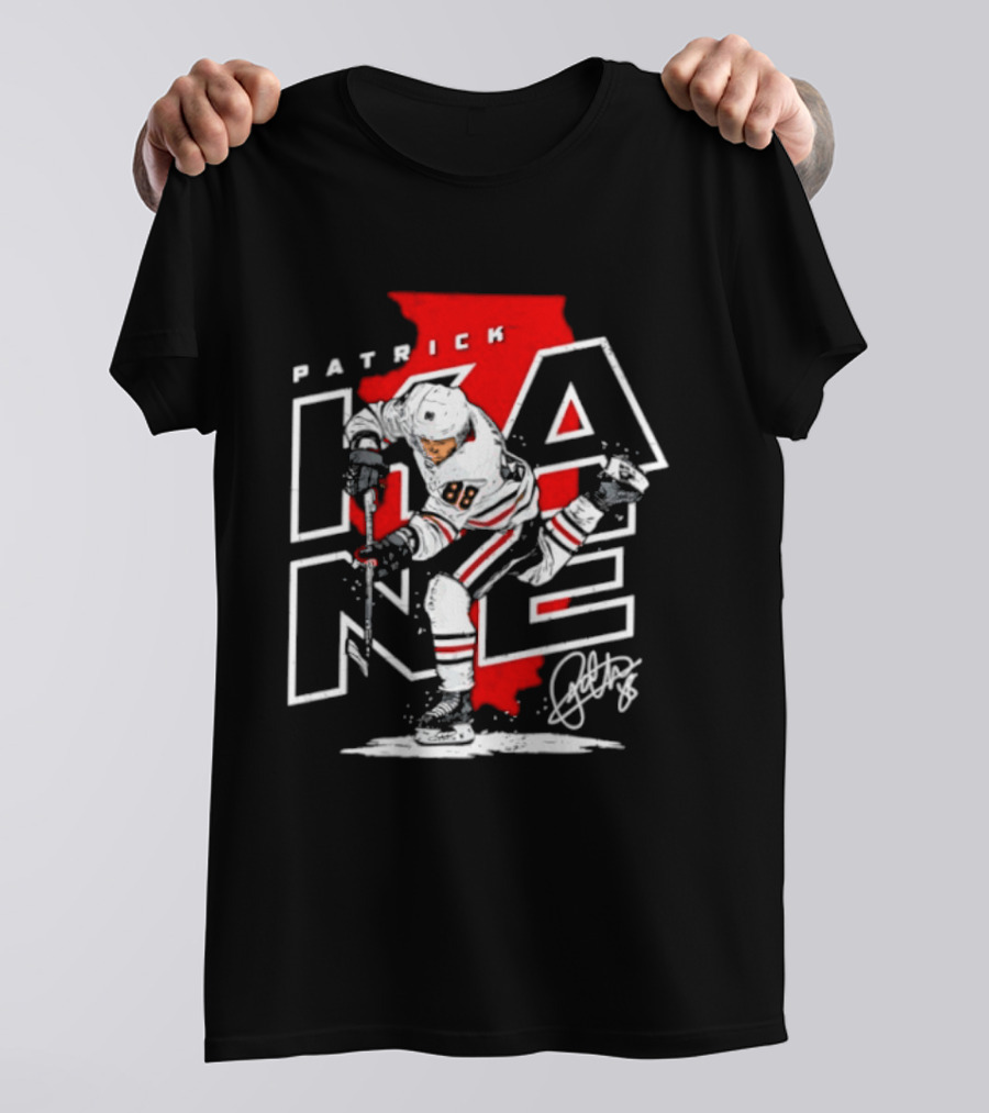 Patrick Kane 88 Chicago Blackhawks Illinois Hockey Player Signature T-Shirt